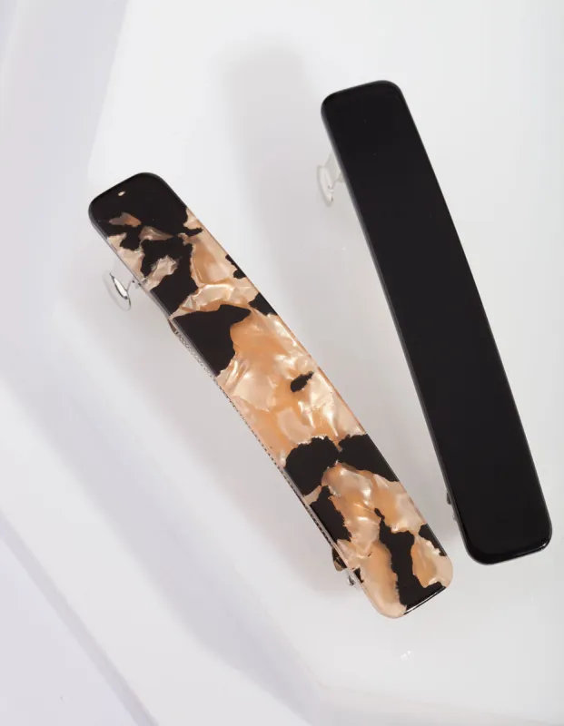 Tortoiseshell Black Clip Pack sold by lovisa