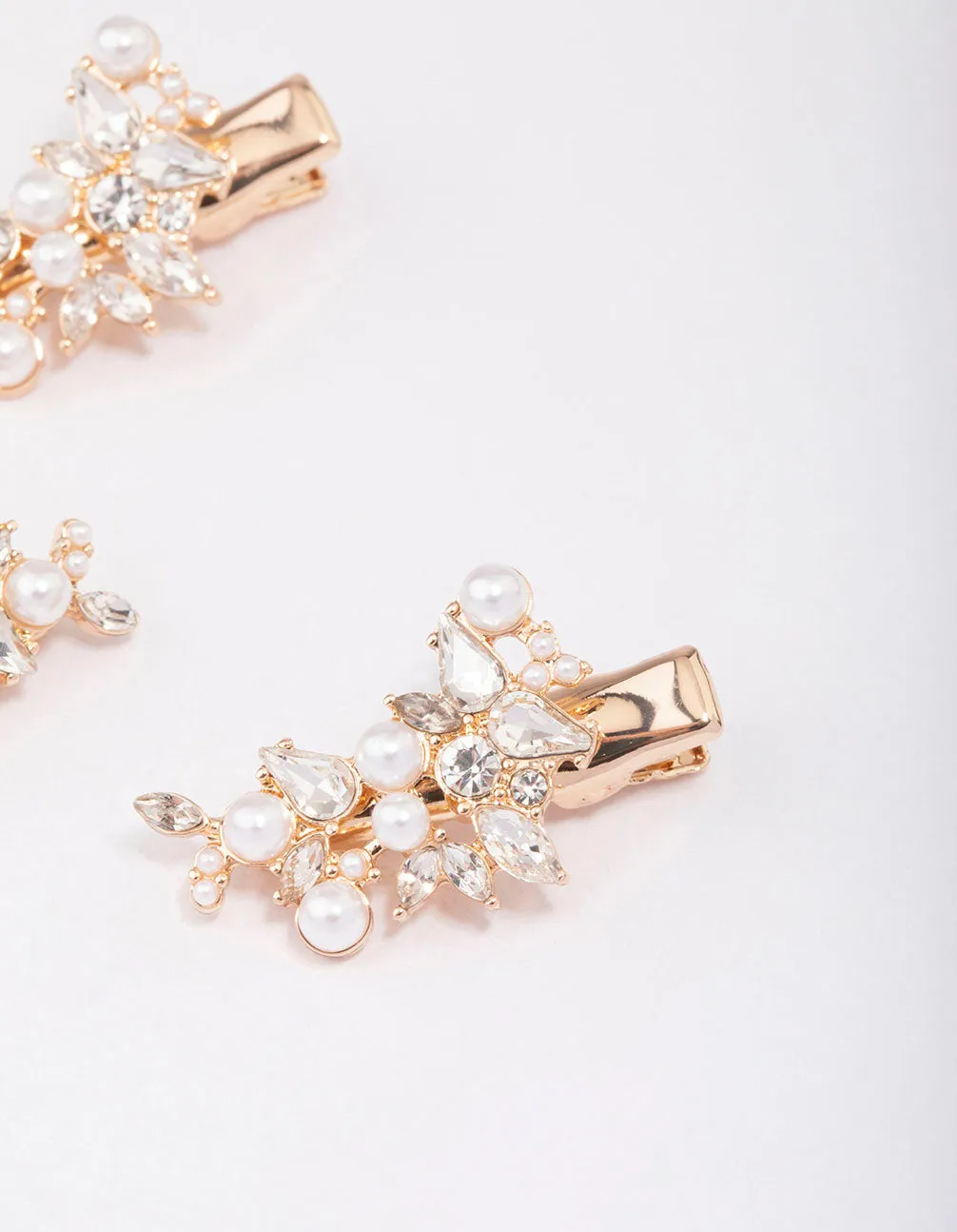 Gold Pearl & Marquise Cluster Hair Clip 3-Pack sold by lovisa product image thumbnail 3