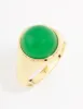 Gold Plated Round Green Statement Stone Ring sold by lovisa
