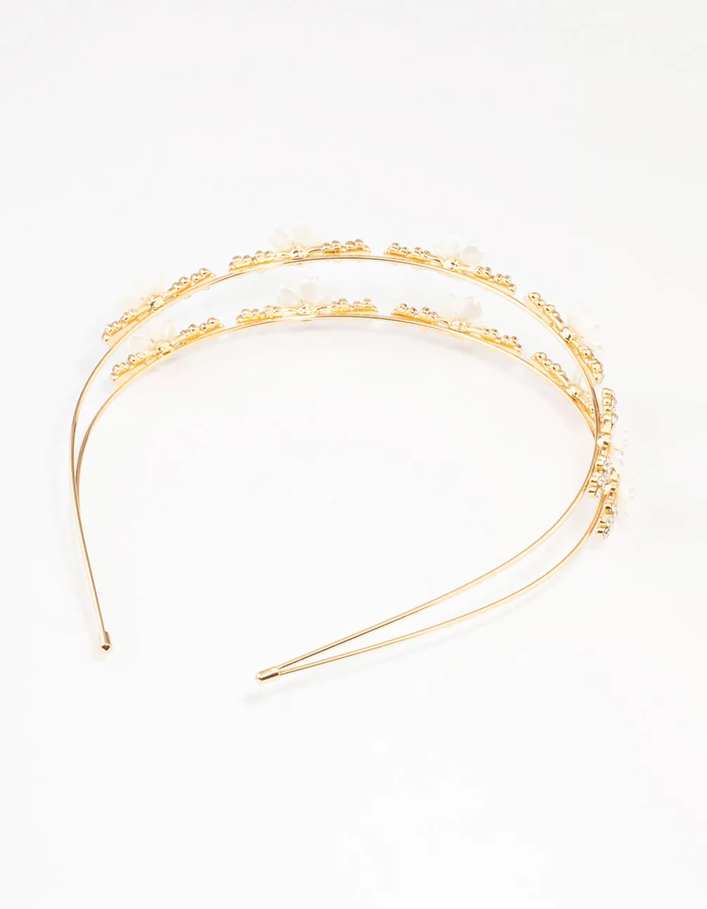 Gold Mini Crystal Flower Beaded Headband sold by lovisa product image thumbnail 3