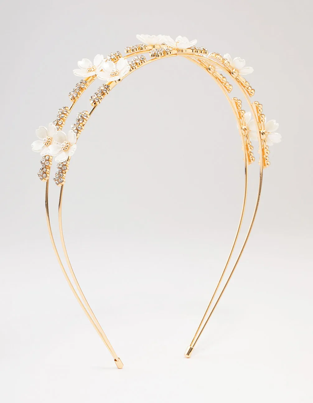 Gold Mini Crystal Flower Beaded Headband sold by lovisa
