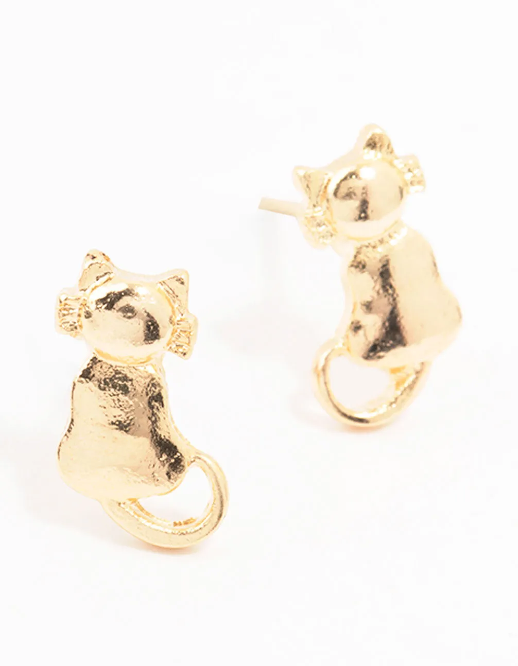 Gold Cat Stud Earrings sold by lovisa