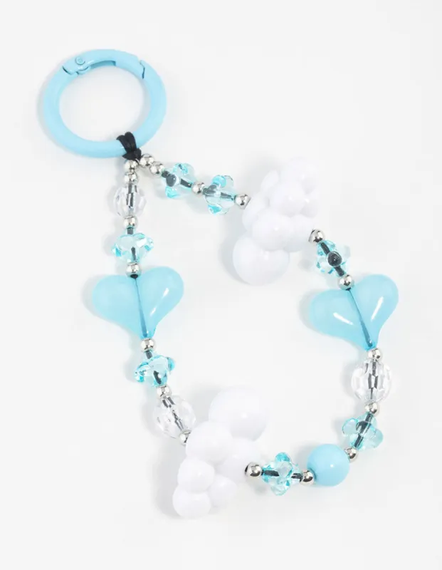 Blue  Cloud Heart Keychain sold by lovisa