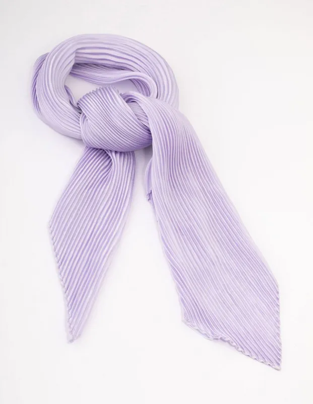 Fabric Lilac Pleated Satin Scarf sold by lovisa
