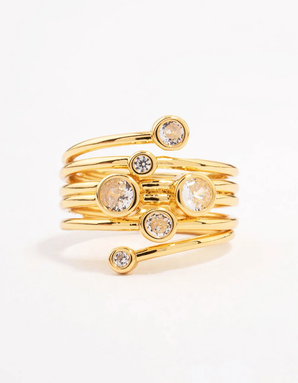 Gold Plated Bezel Layered Coil Ring sold by lovisa product image thumbnail 3