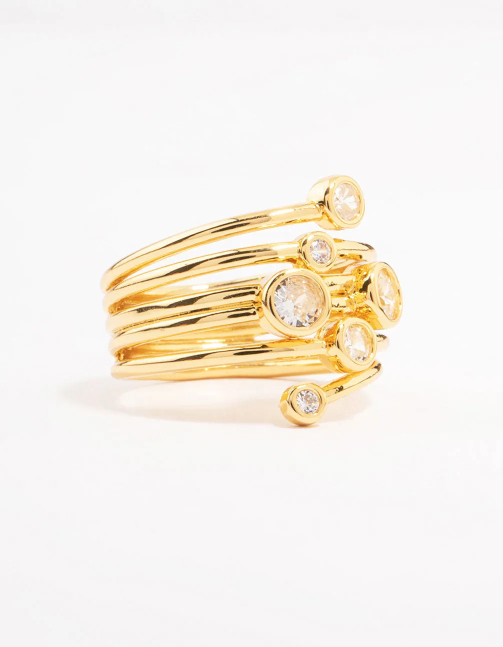 Gold Plated Bezel Layered Coil Ring sold by lovisa
