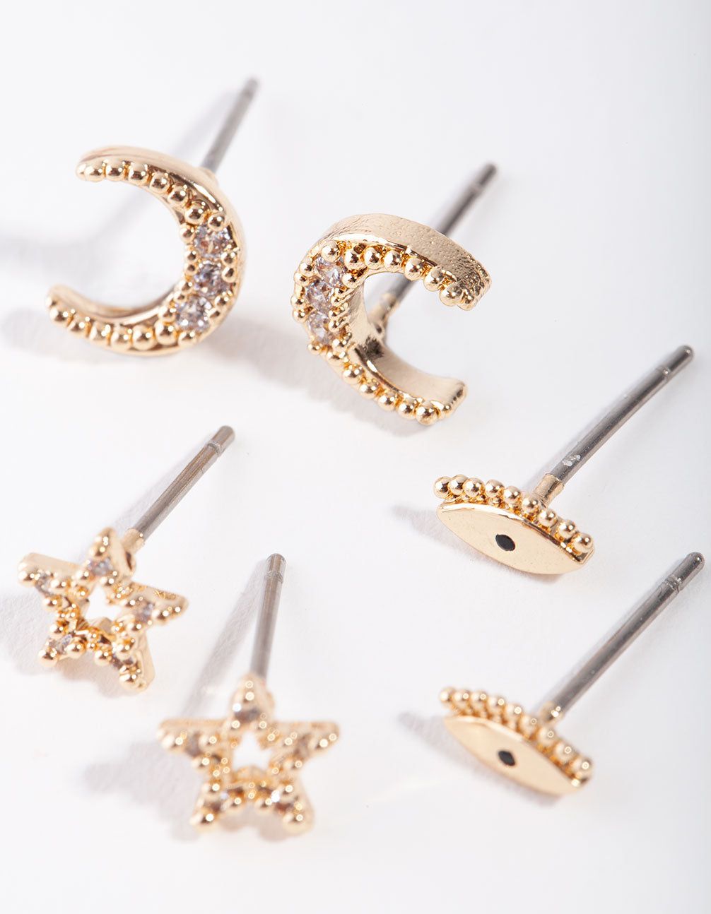 Gold Eye Moon Star Earrings sold by lovisa product image thumbnail 2