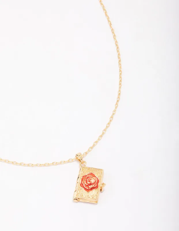 Gold Plated Rose Locket Pendant Necklace sold by lovisa