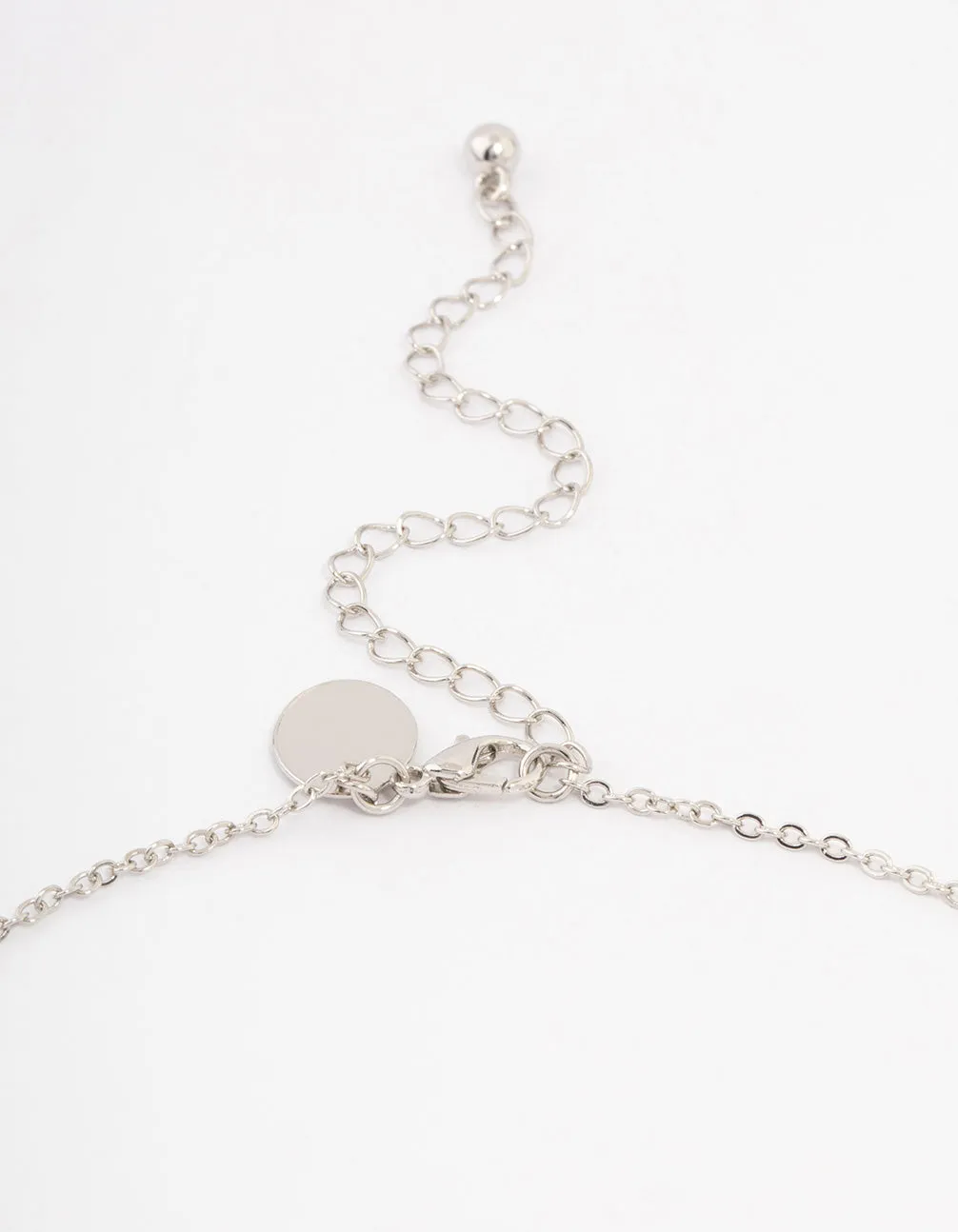Silver Cubic Zirconia Station Flower Necklace sold by lovisa product image thumbnail 3