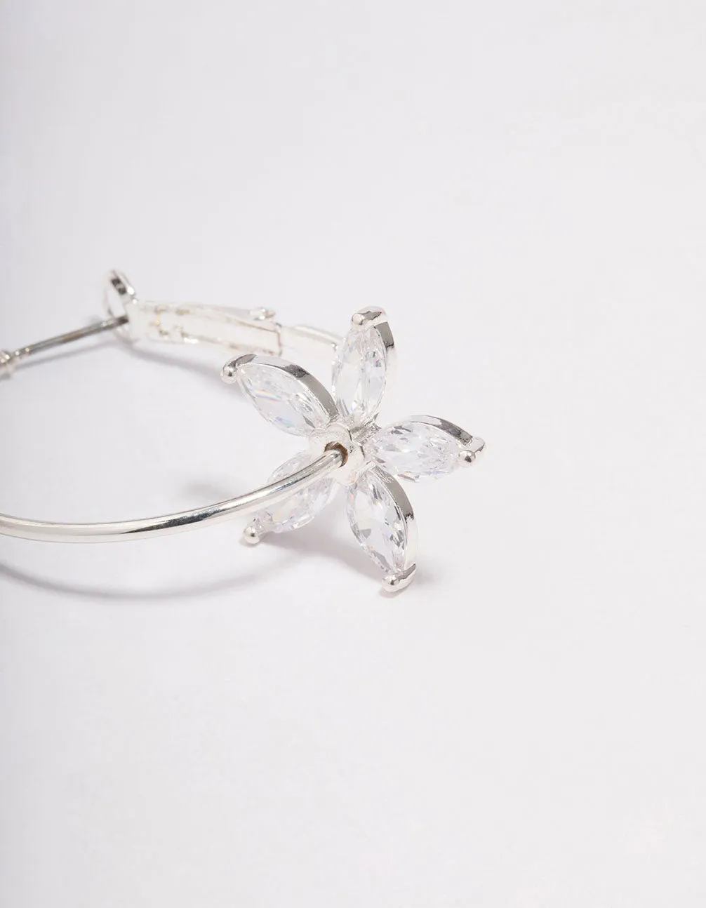 Silver Cubic Zirconia Flower Hoop Earrings sold by lovisa product image thumbnail 3