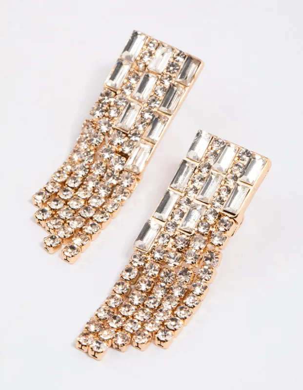 Gold Mini Mixed Stone Drop Earrings sold by lovisa