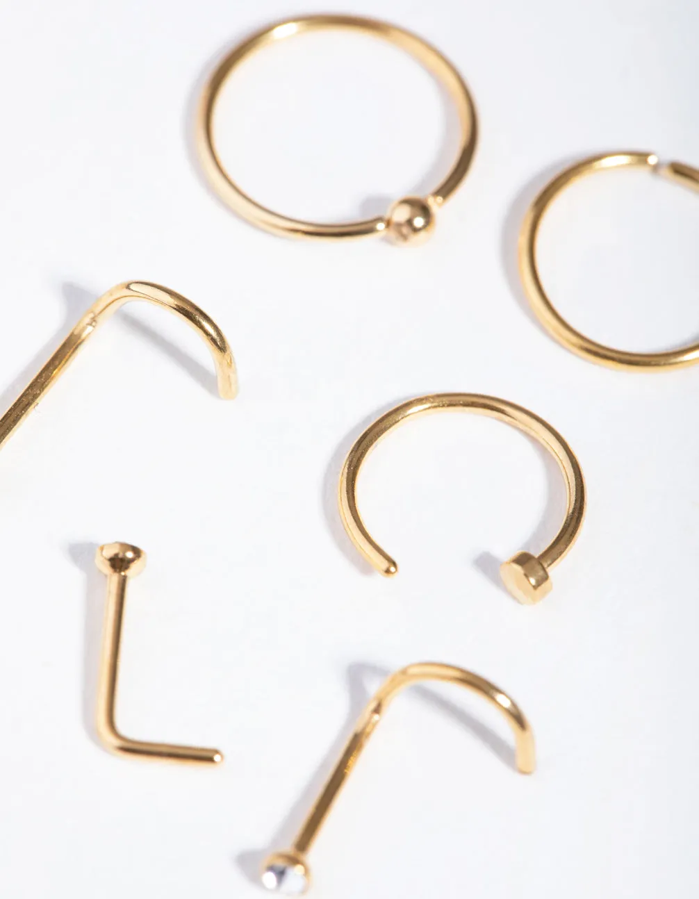Gold Classic Mixed Nose Ring 6-Pack sold by lovisa product image thumbnail 2