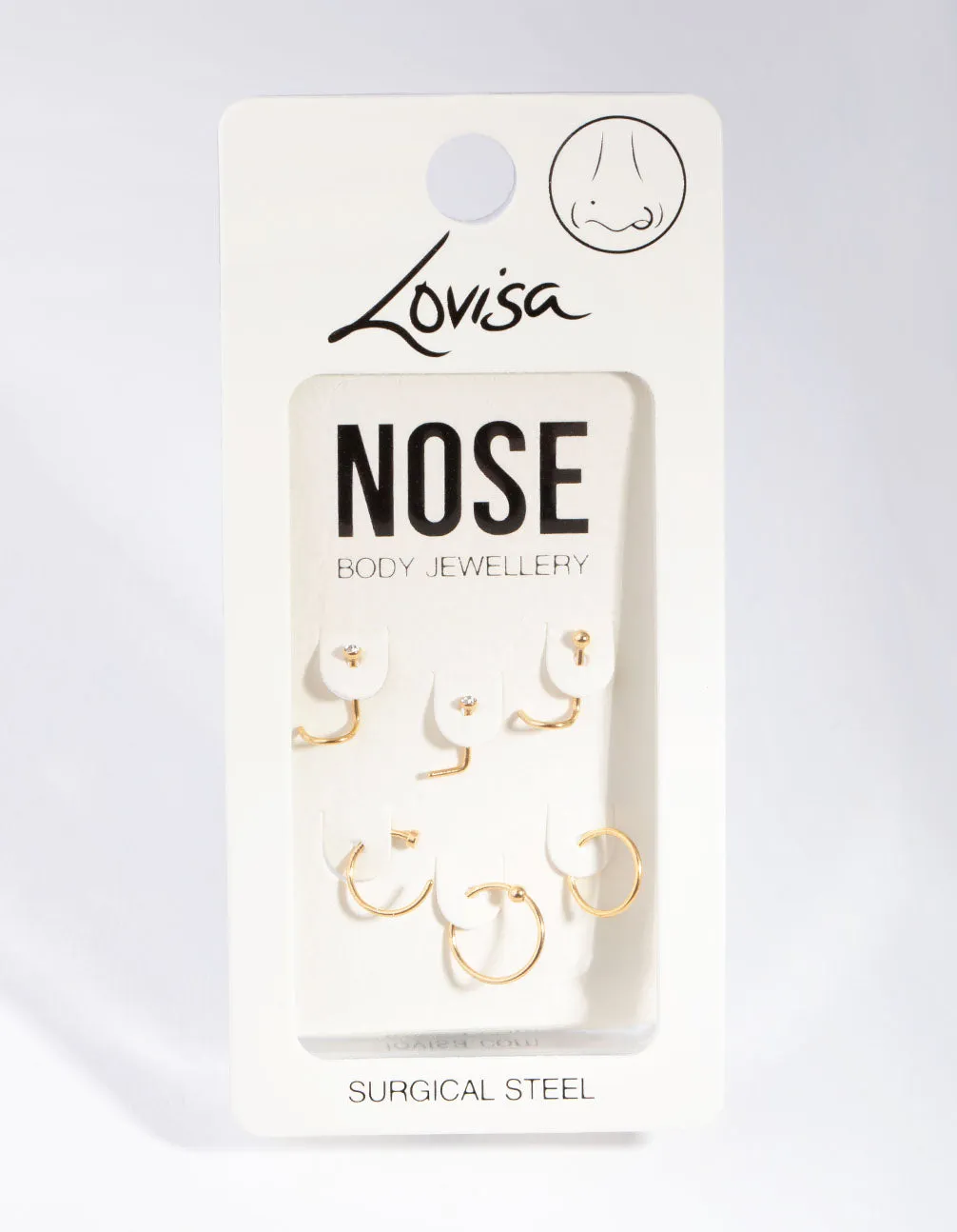 Gold Classic Mixed Nose Ring 6-Pack sold by lovisa product image thumbnail 3