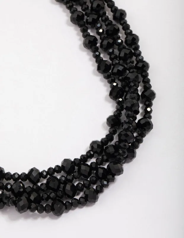 Black Beaded Layered Necklace sold by lovisa