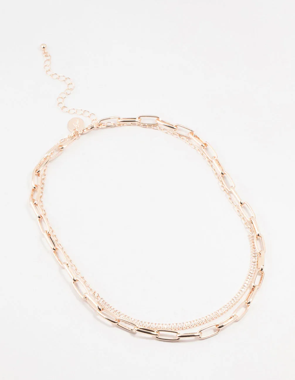 Rose Gold Diamante Medium Chain Short Necklace sold by lovisa product image thumbnail 2
