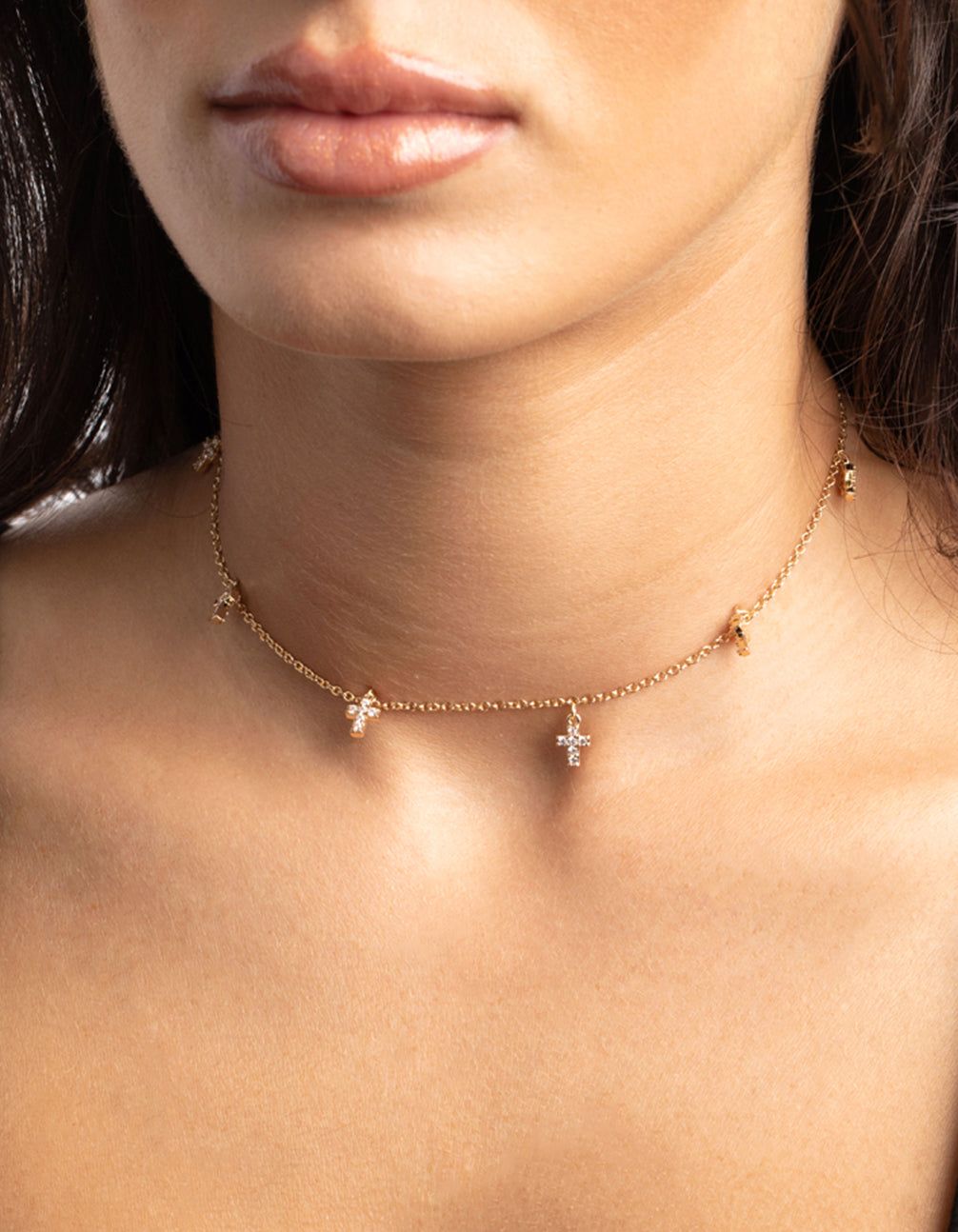 Gold Crystal Cross Choker sold by lovisa product image thumbnail 2