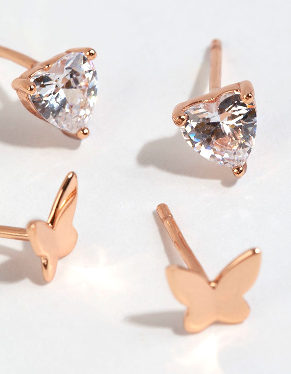 Rose Gold Plated Sterling Silver Butterfly Stud Set sold by lovisa product image thumbnail 2