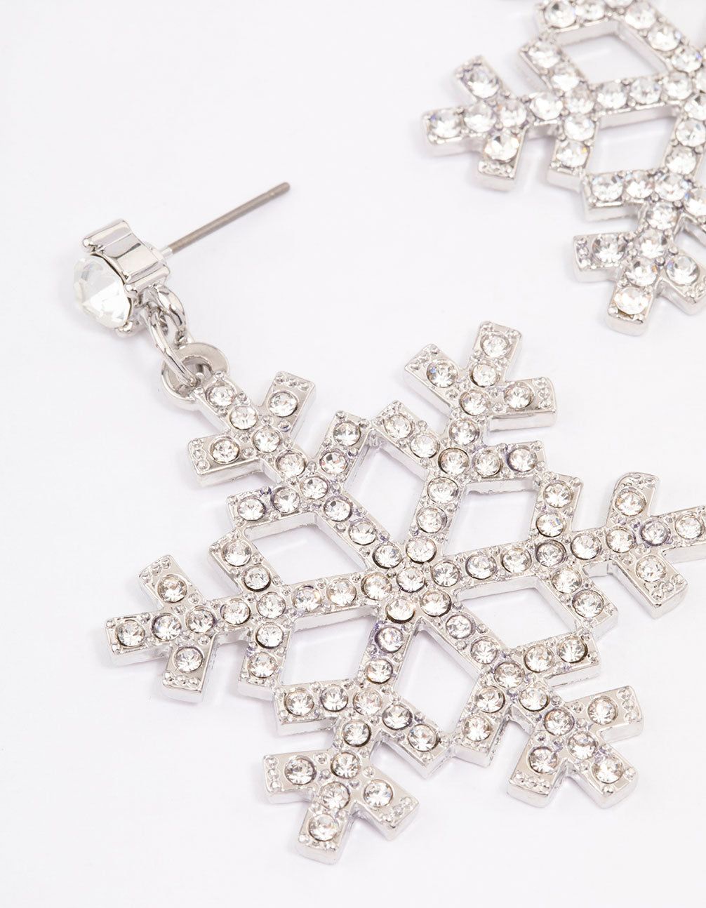Silver Diamante Snowflake Drop Earrings sold by lovisa product image thumbnail 2