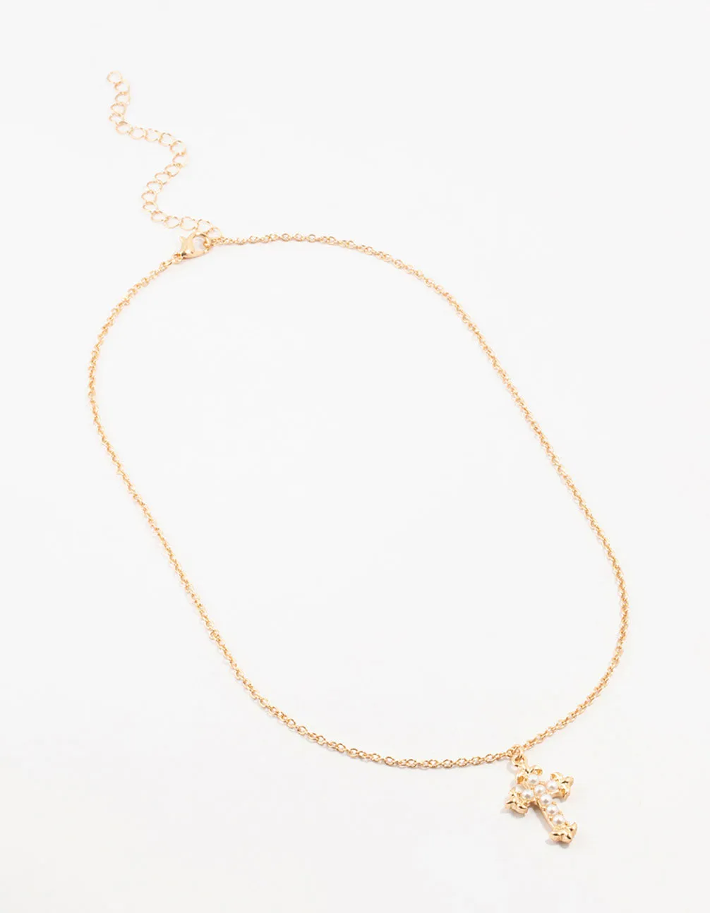 Gold Pearl Cross Necklace sold by lovisa product image thumbnail 2