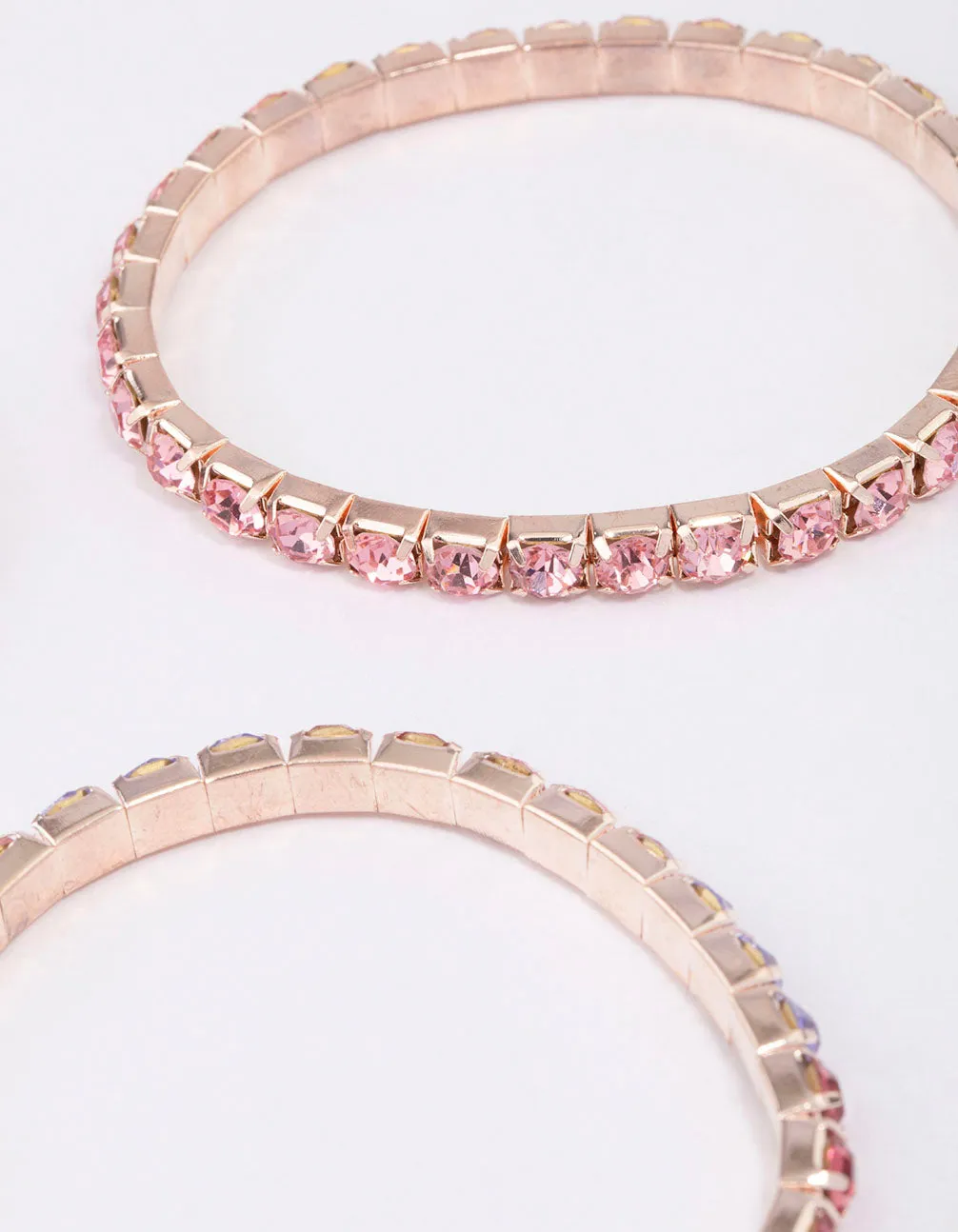 Rose Gold Diamante Stretch Bracelet 3-Pack sold by lovisa product image thumbnail 3