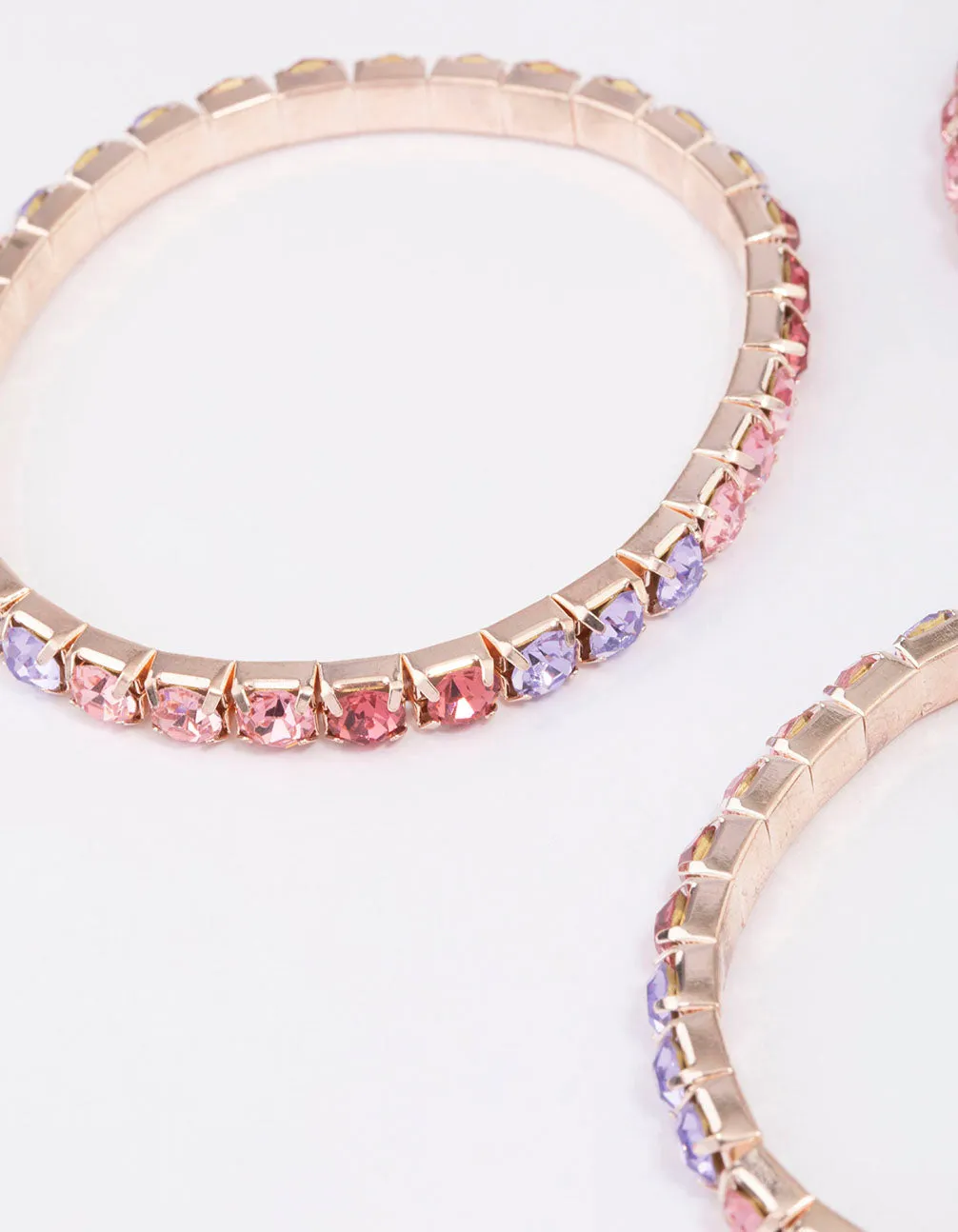Rose Gold Diamante Stretch Bracelet 3-Pack sold by lovisa product image thumbnail 2