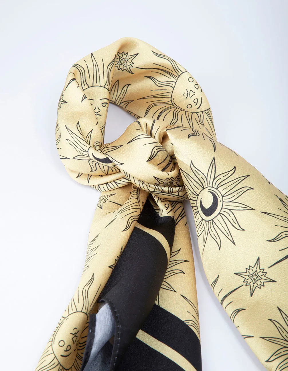 Black & Gold Fabric Celestial Sun Scarf sold by lovisa product image thumbnail 2