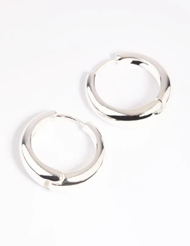 Silver Large Huggie Hoop Earrings sold by lovisa