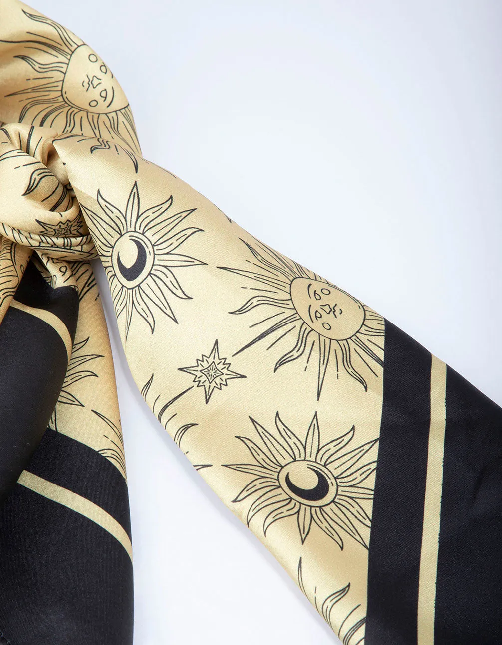 Black & Gold Fabric Celestial Sun Scarf sold by lovisa product image thumbnail 3