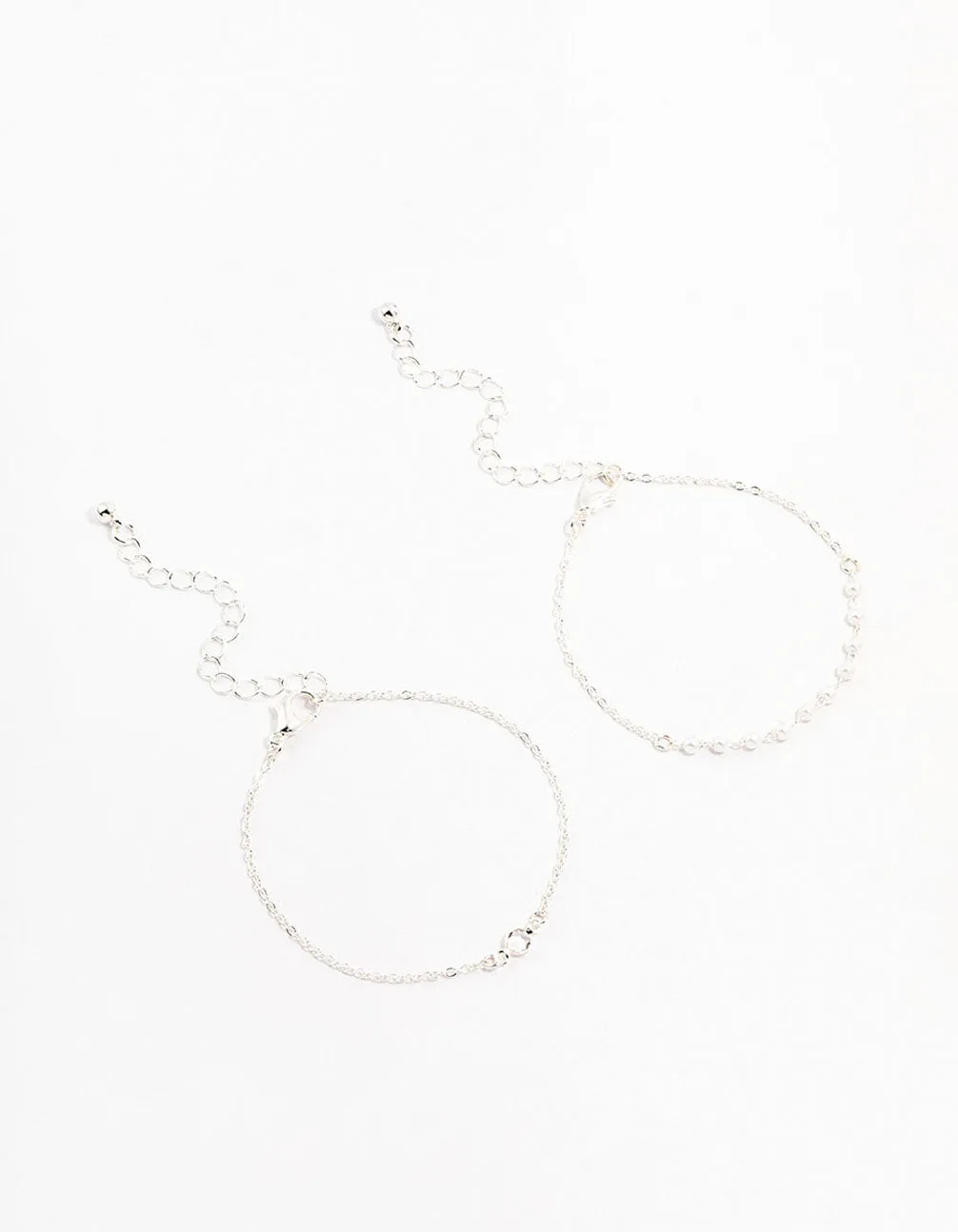 Silver Pearl Station & Diamante Bracelets 2-Pack sold by lovisa