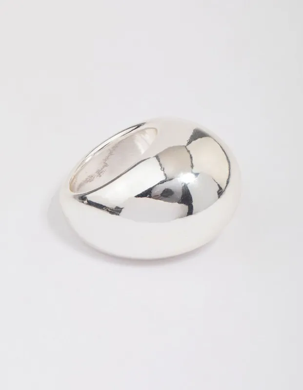 Silver Plated Smooth Round Dome Ring sold by lovisa