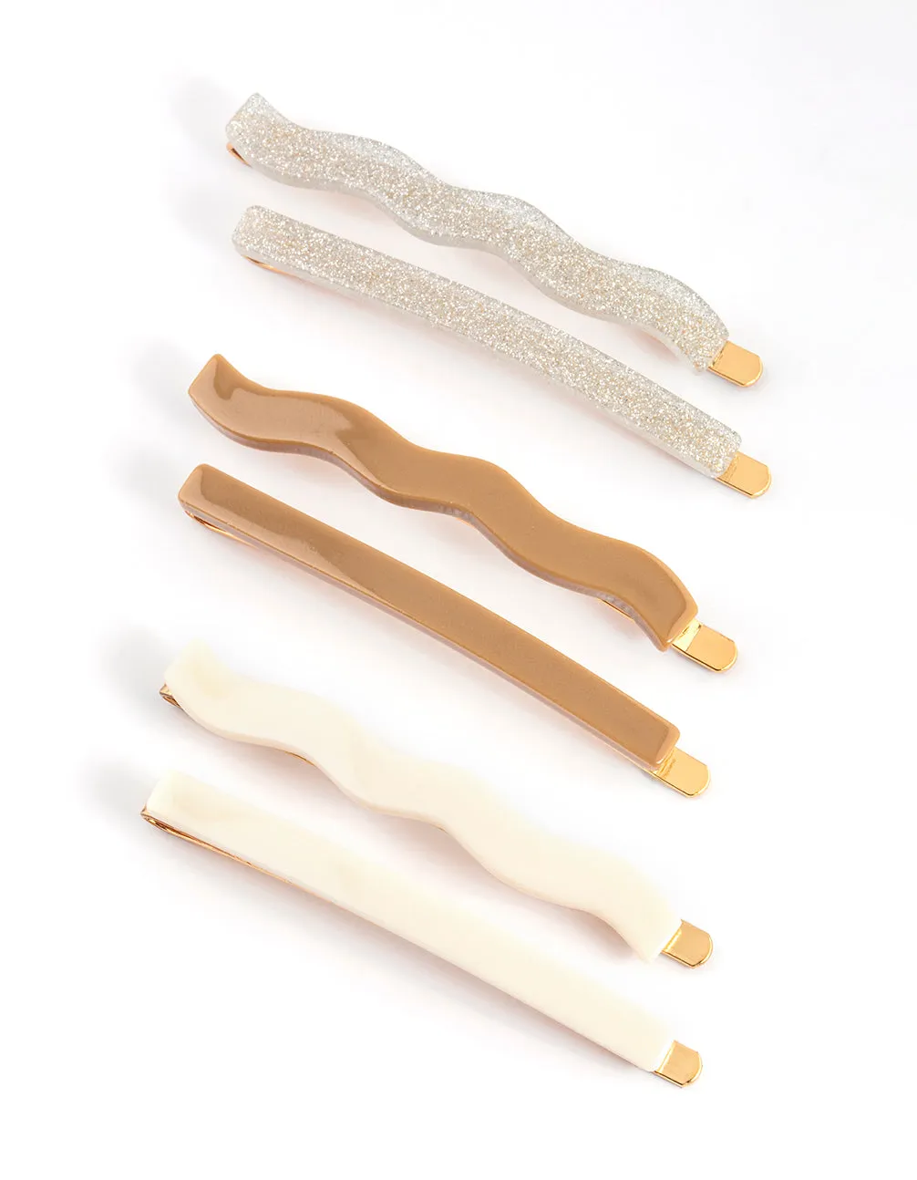 Gold Mixed Shape Hair Clips 6-Pack sold by lovisa product image thumbnail 2
