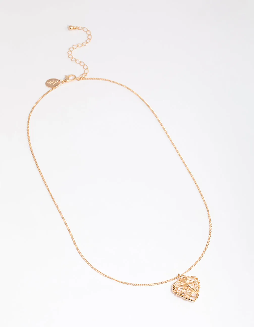 Gold Wrapped Heart Pendant Necklace sold by lovisa product image thumbnail 2