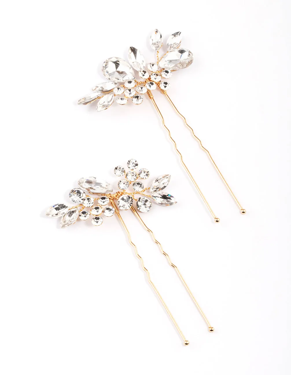 Gold Crystal Leaf Hair Pins Pack sold by lovisa product image thumbnail 2