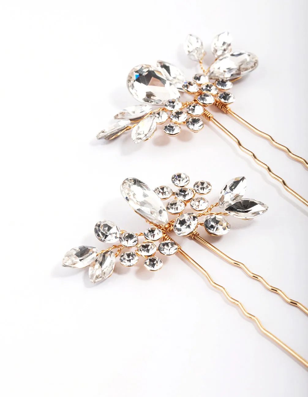 Gold Crystal Leaf Hair Pins Pack sold by lovisa product image thumbnail 3