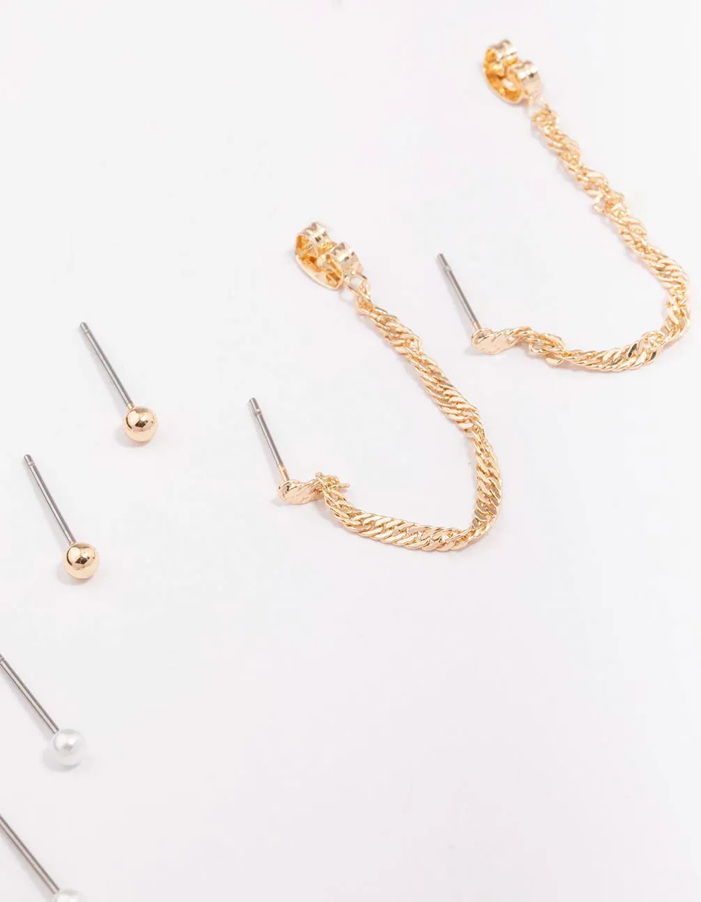 Gold Mixed Chain & Drop Earring 4-Pack sold by lovisa product image thumbnail 3