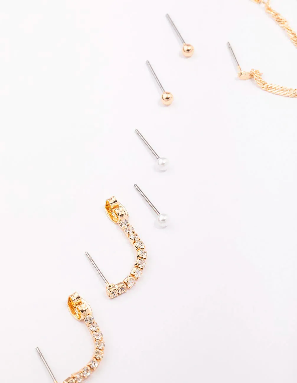 Gold Mixed Chain & Drop Earring 4-Pack sold by lovisa product image thumbnail 2