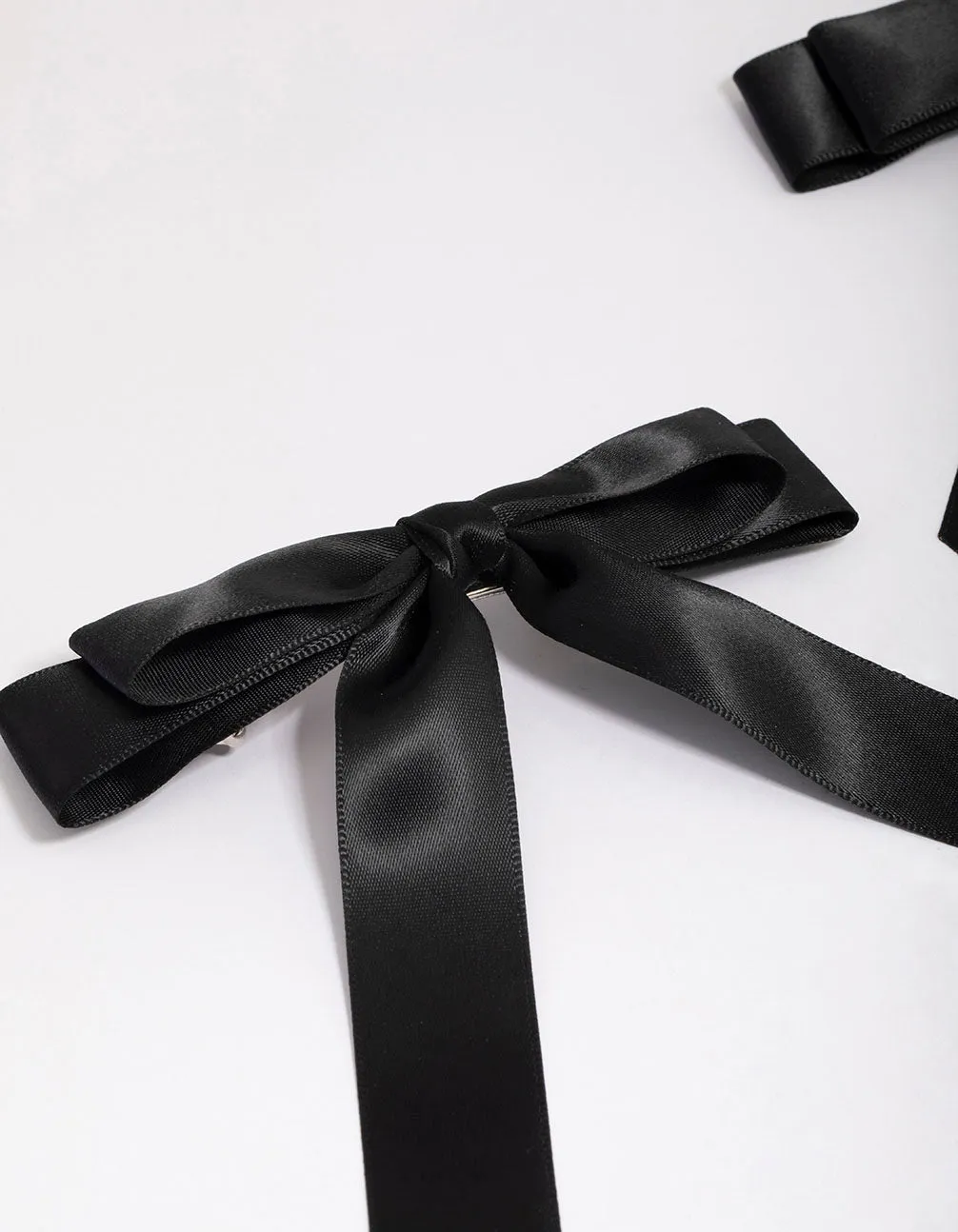 Black Fabric Medium Double Loop Hair Bow Clip Pack sold by lovisa product image thumbnail 2