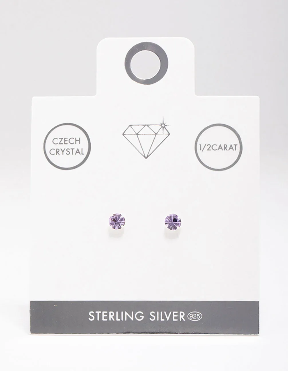 Sterling Silver Lilac Czech Crystal Small Stud Earrings sold by lovisa product image thumbnail 2