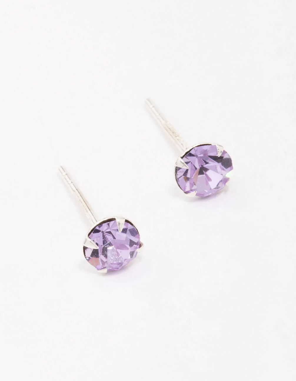 Sterling Silver Lilac Czech Crystal Small Stud Earrings sold by lovisa