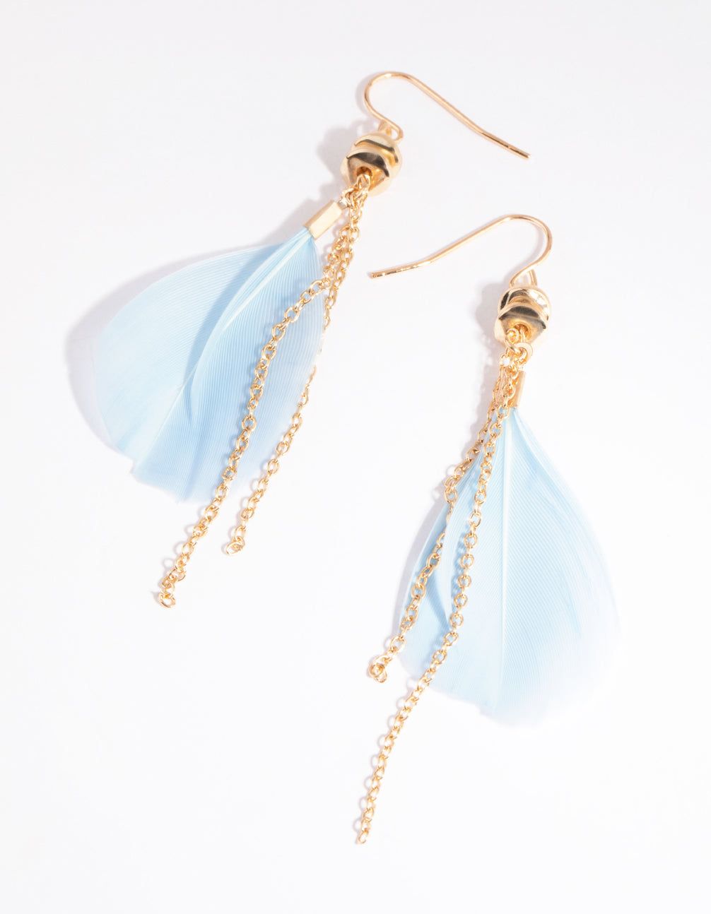 Blue Feather Drop Earrings sold by lovisa