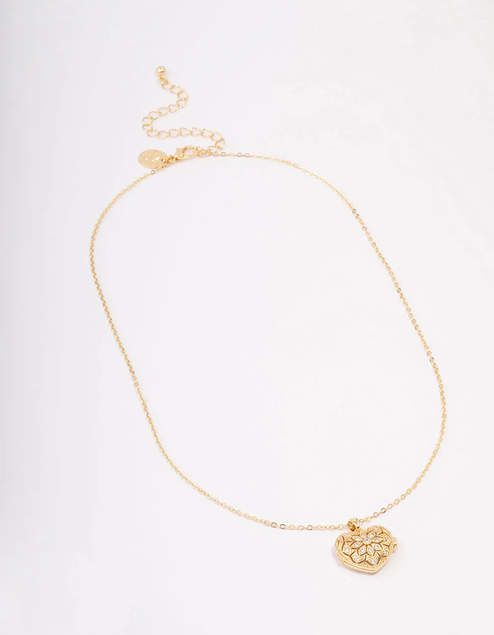 Gold Plated Elaborate Puffy Heart Locket Pendant Necklace sold by lovisa product image thumbnail 3