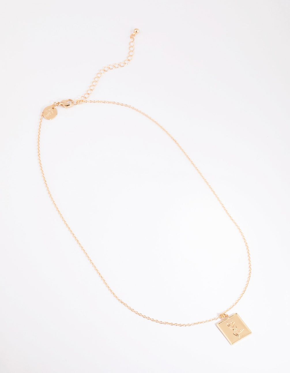Gold Rose Square Pendant Necklace sold by lovisa product image thumbnail 2