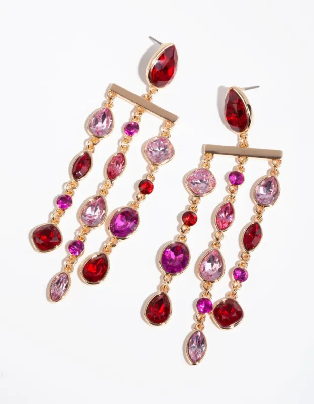 Gold Marquise Mixed Stone Earrings sold by lovisa