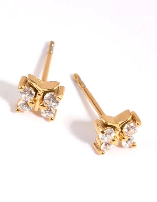 Gold Plated Surgical Steel Butterfly Stud Earrings sold by lovisa