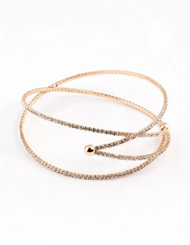 Gold Cupchain Double Arm Cuff sold by lovisa