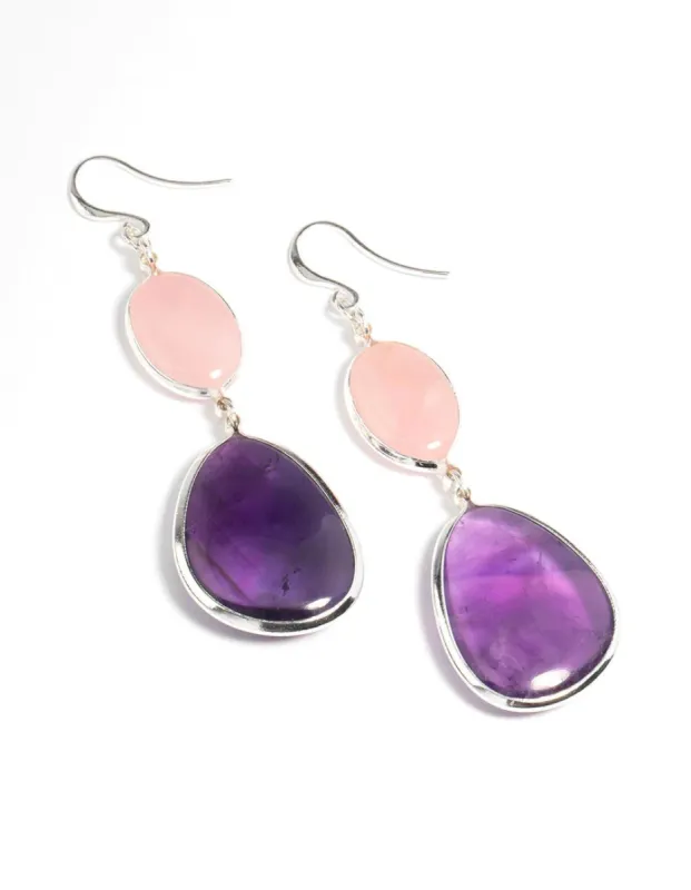 Silver Plated Statement Oval Drop Earrings sold by lovisa