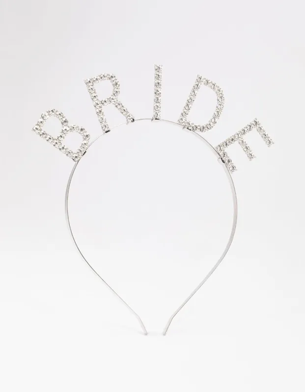 Rhodium Diamante Bride Headband sold by lovisa