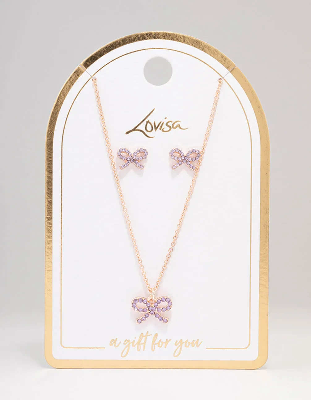 Rose Gold Bow Diamante Jewellery Set sold by lovisa product image thumbnail 3