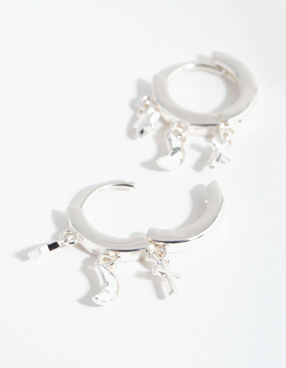 Silver Mini Charm Huggie Earrings sold by lovisa product image thumbnail 2
