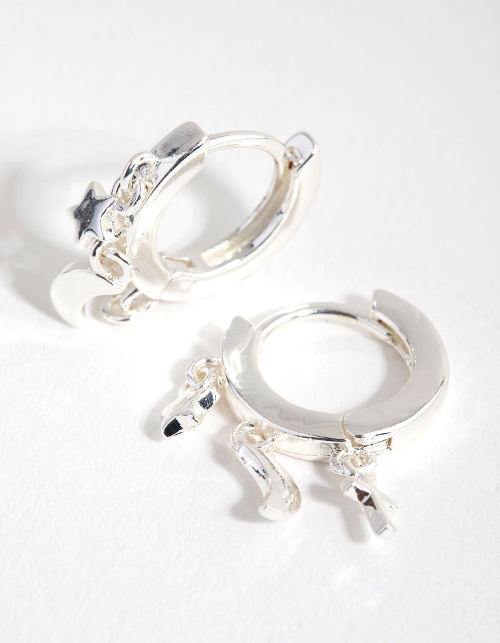 Silver Mini Charm Huggie Earrings sold by lovisa product image thumbnail 3